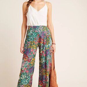 Anthropologie Floral Wide Leg Pants - Multicolor Size 6 Good Conditition